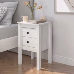 Cette table de chevet en bois au design élégant est un supplément intemporel à votre décoration intérieure. Bois de pin massi ...
