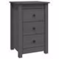 vidaXL Table de chevet Gris 40x35x61,5 cm Bois de pin massif - TU
