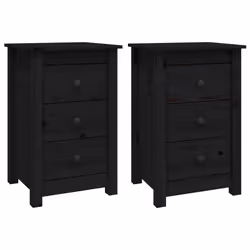 VidaXL 813708, Noir, Bois de pin, 400 mm, 350 mm, 615 mm, 2 pièce(s)