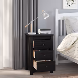 VidaXL 813708 Table de nuit et table de chevet Noir - Vue supplémentaire 7