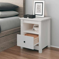 Vidaxl - Table de chevet Blanc 40x35x49 cm Bois de pin massif