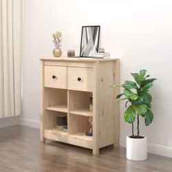 Ce buffet classique est destiné à être un supplément décoratif et pratique à votre maison. Bois de pin massif : le bois de pi ...