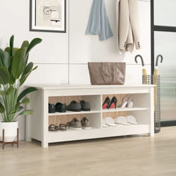 Vidaxl - Banc à chaussures Blanc 110x38x45,5 cm Bois de pin massif