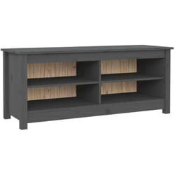 Banc à chaussures Gris 110x38x45,5 cm Bois de pin massif vidaXL