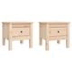 vidaXL Tables d'appoint 2 pcs 40x40x39 cm Bois massif de pin - TU