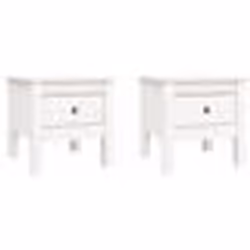vidaXL Tables d'appoint 2 pcs Blanc 40x40x39 cm Bois massif de pin - TU