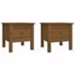 vidaXL Tables d'appoint 2pcs Marron miel 40x40x39cm Bois massif de pin - TU