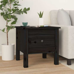 Vidaxl - Table d'appoint Noir 40x40x39 cm Bois massif de pin