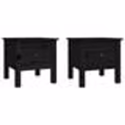 vidaXL Tables d'appoint 2 pcs Noir 40x40x39 cm Bois massif de pin - TU