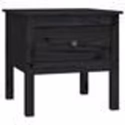 vidaXL Table d'appoint Noir 50x50x49 cm Bois massif de pin - TU
