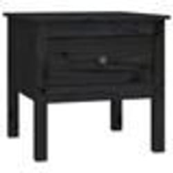 vidaXL Table d'appoint Noir 50x50x49 cm Bois massif de pin - TU