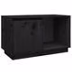 vidaXL Meuble TV Noir 74x35x44 cm Bois de pin massif