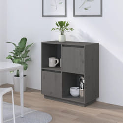 Vidaxl - Buffet Gris 74x35x80 cm Bois massif de pin