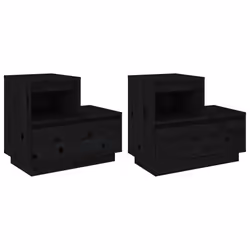 VidaXL 814383, Noir, Bois de pin, 600 mm, 340 mm, 510 mm, 2 pièce(s)