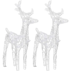Vidaxl - Rennes de Noël 2 pcs 80 led Blanc froid Acrylique