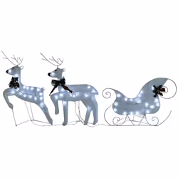 Décorez votre jardin avec cette collection unique de décoration de Noël d'extérieur. Cette décoration de renne et de traîneau ...