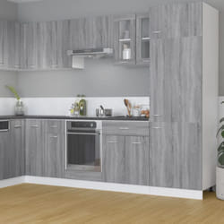 Armoire en verre suspendue Sonoma gris Bois d'ingénierie Vidaxl