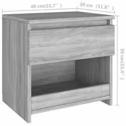 VidaXL 815132 Table de nuit et table de chevet Chêne - Vue supplémentaire 8