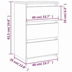 VidaXL 815173 Table de nuit et table de chevet Chêne - Vue supplémentaire 7