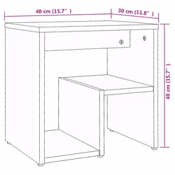 VidaXL 815179 Table de nuit et table de chevet Chêne - Vue supplémentaire 7