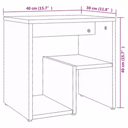 VidaXL 815181 Table de nuit et table de chevet Chêne - Vue supplémentaire 7