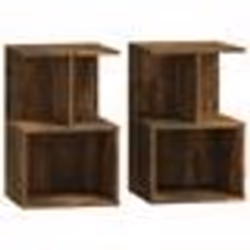vidaXL Tables de chevet 2 pcs Chêne fumé 35x35x55 cm Bois d'ingénierie - TU