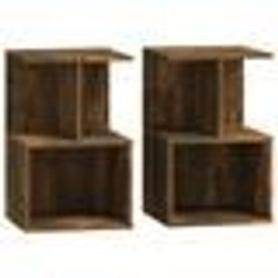 vidaXL Tables de chevet 2 pcs Chêne fumé 35x35x55 cm Bois d'ingénierie - TU