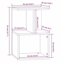 VidaXL 815186 Table de nuit et table de chevet Chêne - Vue supplémentaire 8