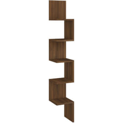 Vidaxl - tagère d'angle murale Chêne brun 20x20x127,5cm Bois ingénierie