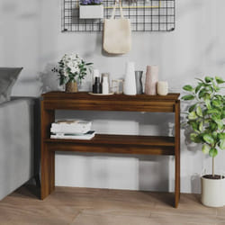 Vidaxl - Table console Chêne marron 102x30x80 cm Bois d'ingénierie
