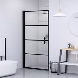 Apportez un air d'esthétique industrielle à votre salle de bain avec cette porte de douche moderne ! Matériau de qualité supé ...