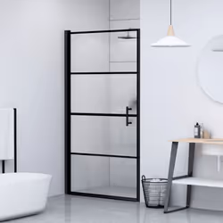 Apportez un air d'esthétique industrielle à votre salle de bain avec cette porte de douche moderne ! Matériau de qualité supé ...