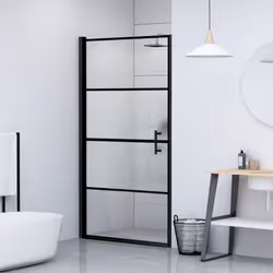 Apportez un air d'esthétique industrielle à votre salle de bain avec cette porte de douche moderne ! Matériau de qualité supé ...