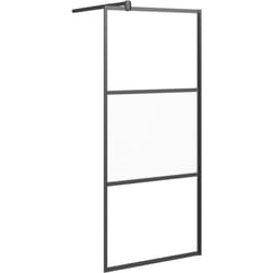 vidaXL Paroi de douche 90x195 cm Verre ESG demi-dépoli Noir