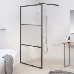 Apportez une nouvelle apparence esthétique à votre salle de bain avec ce mur de douche moderne en verre ESG ! Matériau de qua ...