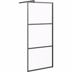 Apportez une nouvelle apparence esthétique à votre salle de bain avec ce mur de douche moderne en verre ESG ! Matériau de qua ...