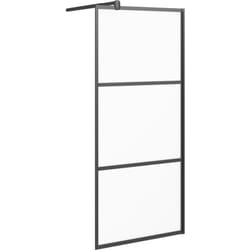 Paroi de douche 80x195 cm Verre esg dépoli Noir Vidaxl