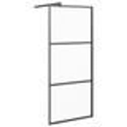 vidaXL Paroi de douche 90x195 cm Verre ESG dépoli Noir
