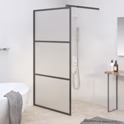 Apportez une nouvelle apparence esthétique à votre salle de bain avec ce mur de douche moderne en verre ESG ! Matériau de qua ...