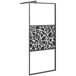 vidaXL Paroi de douche 80x195 cm Verre ESG avec design de pierre Noir