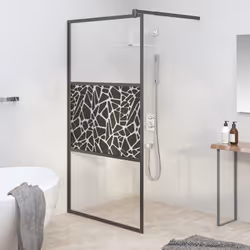 Apportez une nouvelle apparence esthétique à votre salle de bain avec ce mur de douche moderne en verre ESG ! Matériau de qua ...