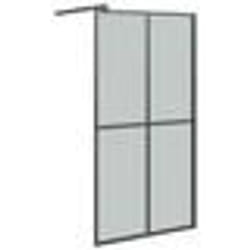 vidaXL Écran de douche 100x195 cm Verre trempé foncé