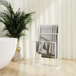 Vidaxl - Porte-serviettes sur pied Blanc 48x24x79 cm Fer