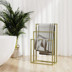 Vidaxl - Porte-serviettes sur pied Doré 48x24x79 cm Fer