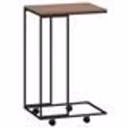 vidaXL Table d'appoint avec roues Noir 40x30x63,5 cm Bois d'ingénierie - TU