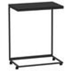 vidaXL Table d'appoint avec roues noir 55x35x70 cm bois d'ingénierie - TU