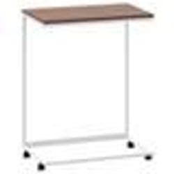 vidaXL Table d'appoint avec roues Blanc 55x35x70 cm Bois d'ingénierie - TU