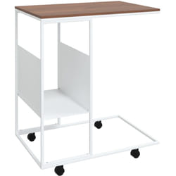 Vidaxl - Table d'appoint avec roues blanc 55x36x63,5cm bois d'ingénierie