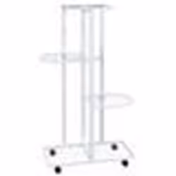 vidaXL Jardinière à 4 niveaux avec roues 44x23x80 cm Blanc Fer - TU