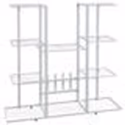 vidaXL Jardinière 94,5x25x89 cm Blanc Fer - TU